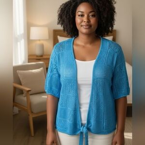 Alfred Dunner Vibrant Blue Women's Cardigan